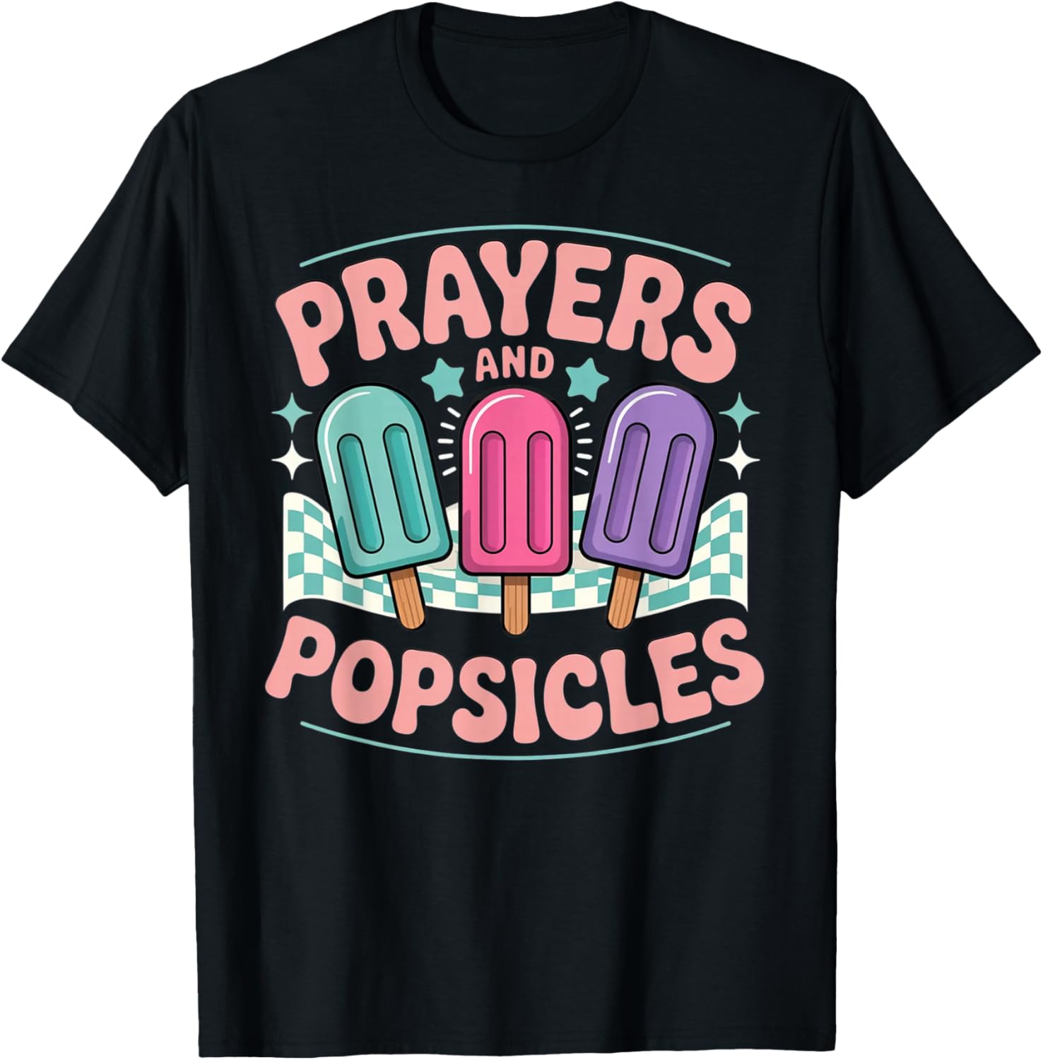 Prayers and Popsicles Christian Kids VBS Summer Church Camp T-Shirt - T-Shirt | Black