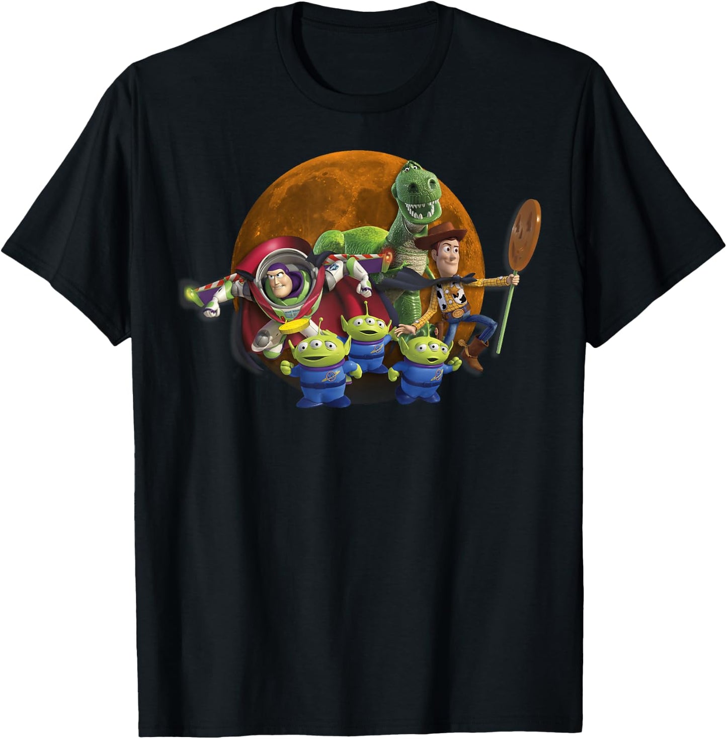 Disney Pixar Toy Story Halloween Moon Group T-Shirt - T-Shirt | Black