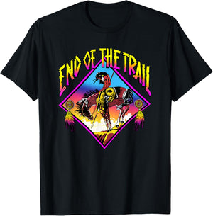 End Of The Trail Retro Native American T-Shirt - T-Shirt | Black