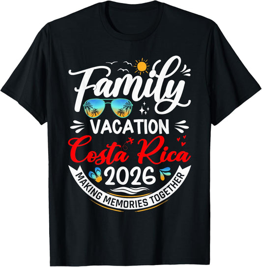 Family Vacation Costa Rica 2026 Matching Vacation 2026 T-Shirt - T-Shirt | Black