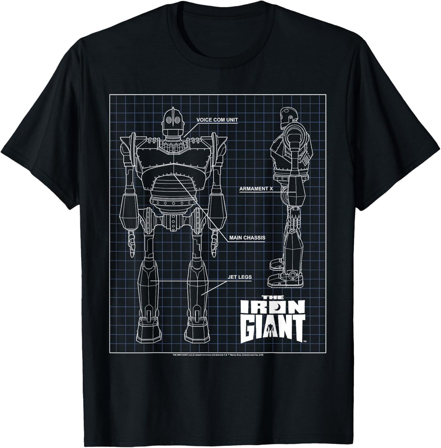 Iron Giant Schematic T Shirt T-Shirt - T-Shirt | Black