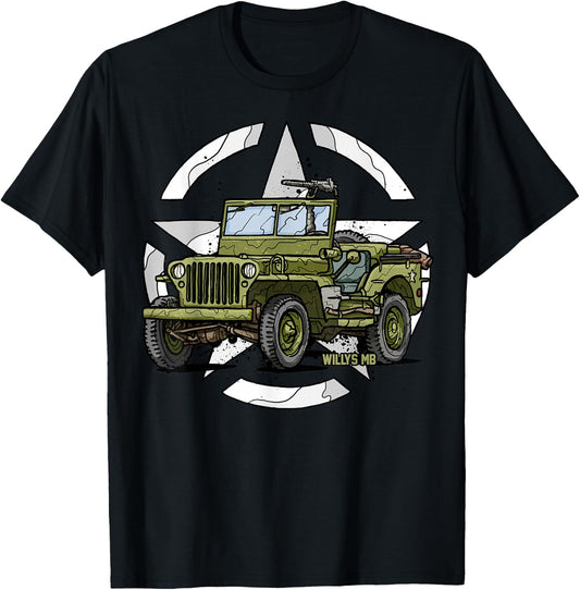 History 4x4 Army 2 World War U.S Army T-Shirt - T-Shirt | Black