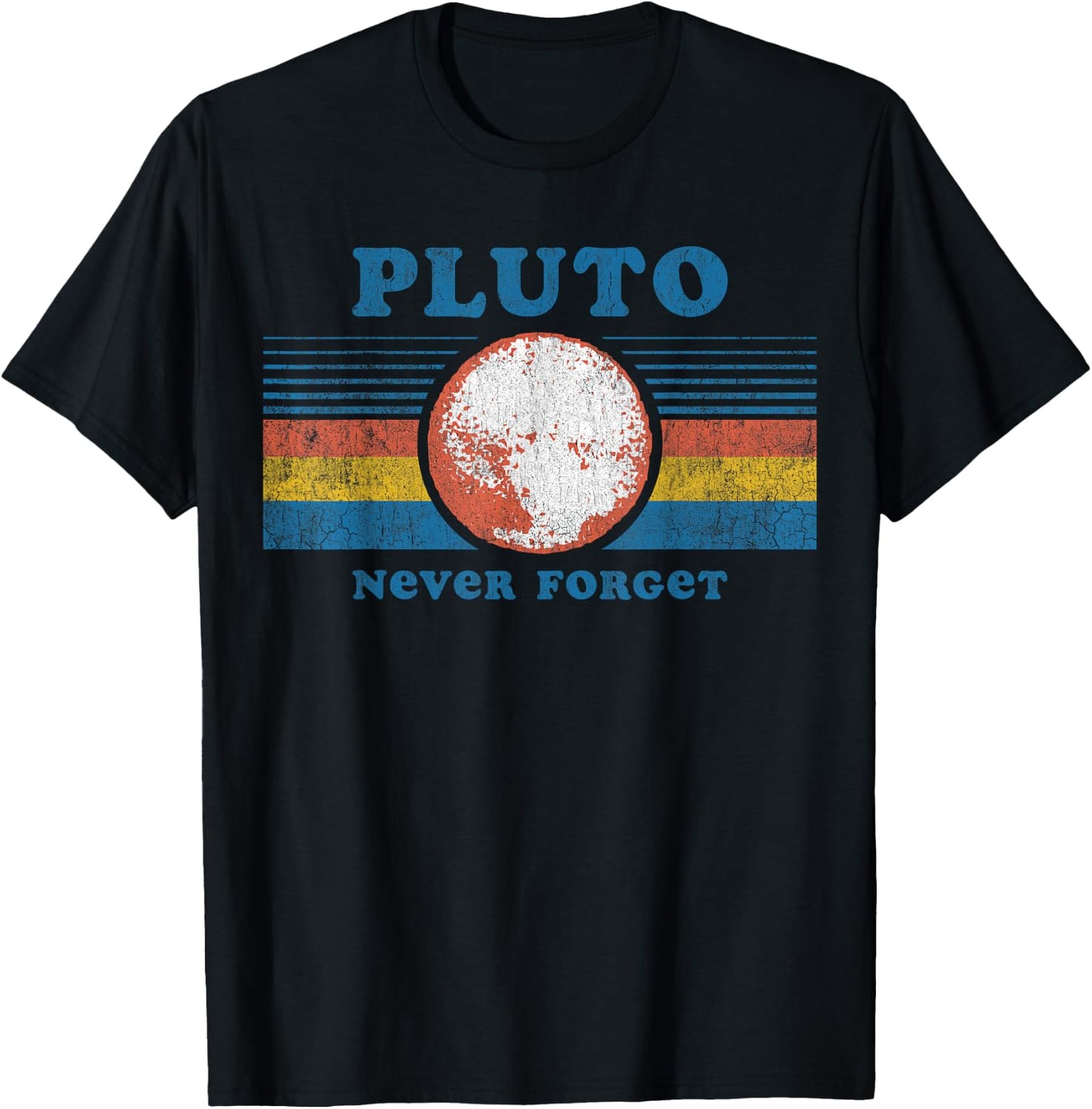 Vintage Never Forget Pluto Funny Space T-Shirt - T-Shirt | Black