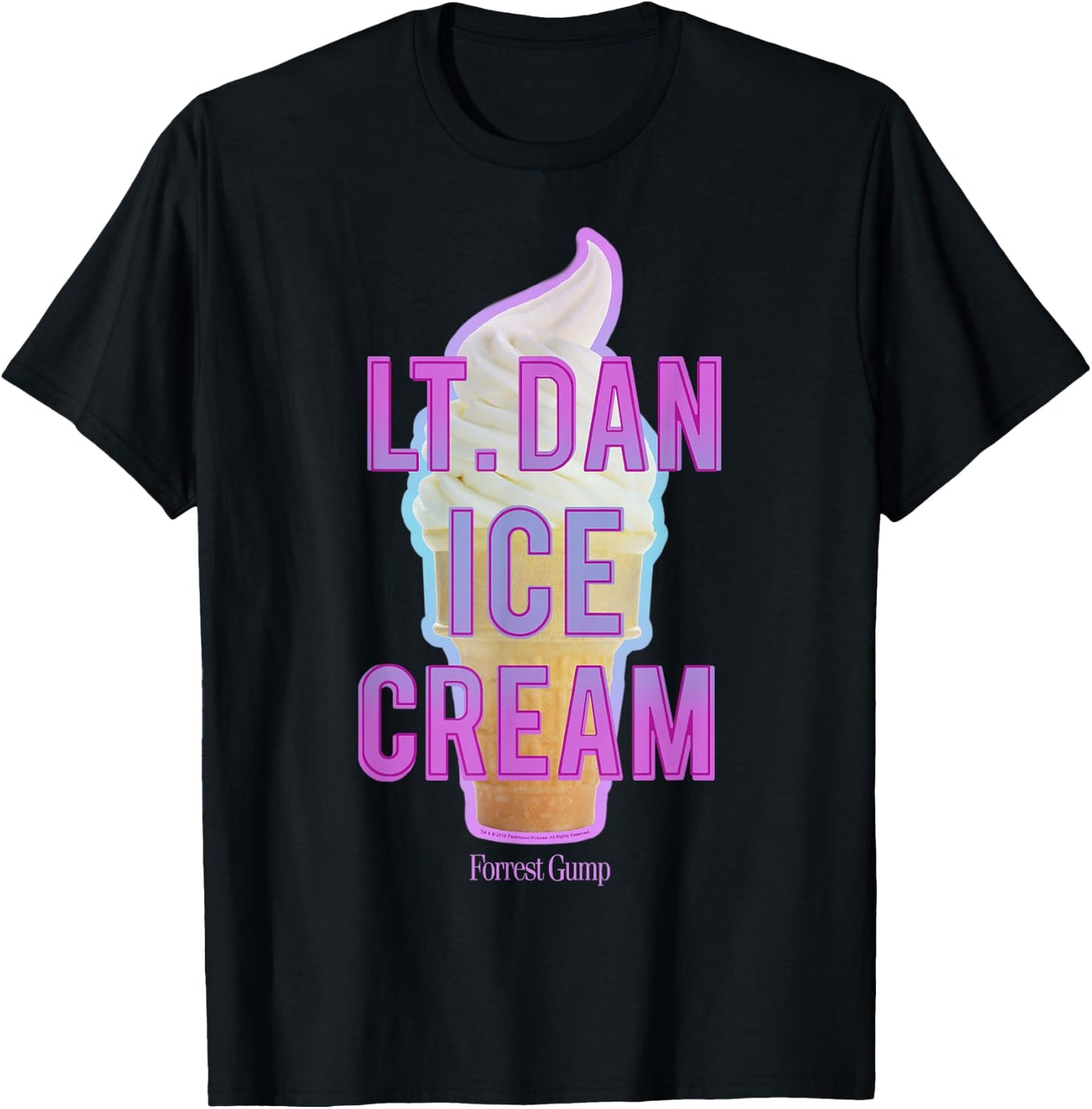 Forrest Gump Lt. Dan Ice Cream Logo T-Shirt - T-Shirt | Black