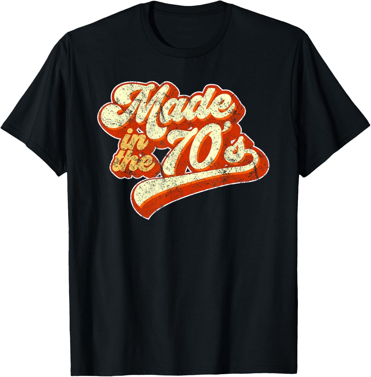 Made in the 70s Graphic Distressed T-Shirt - T-Shirt | Black