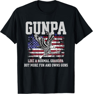 Cool Gunpa Like Normal Grandpa But Own Guns Design T-Shirt - T-Shirt | Black