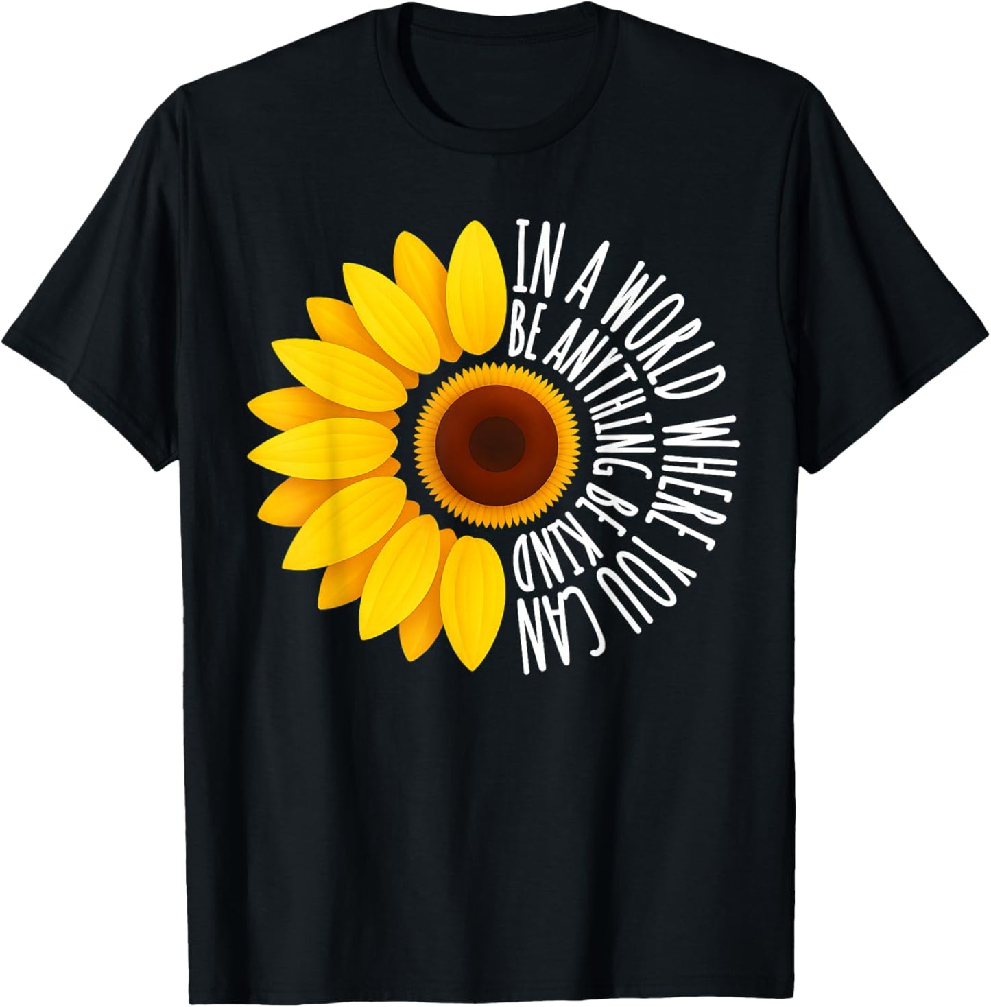 Sunflower Be Kind Unity Day Anti Bullying Orange Boy Girl T-Shirt - T-Shirt | Black