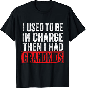 I Used to Be in Charge Then I Had Grandkids T-Shirt - T-Shirt | Black