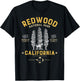 Redwood National Park T Shirt Vintage California Bear Gifts T-Shirt - T-Shirt | Black