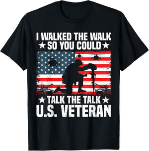 I Walked Veteran Patriotic US Army Veterans Day T-Shirt - T-Shirt | Black
