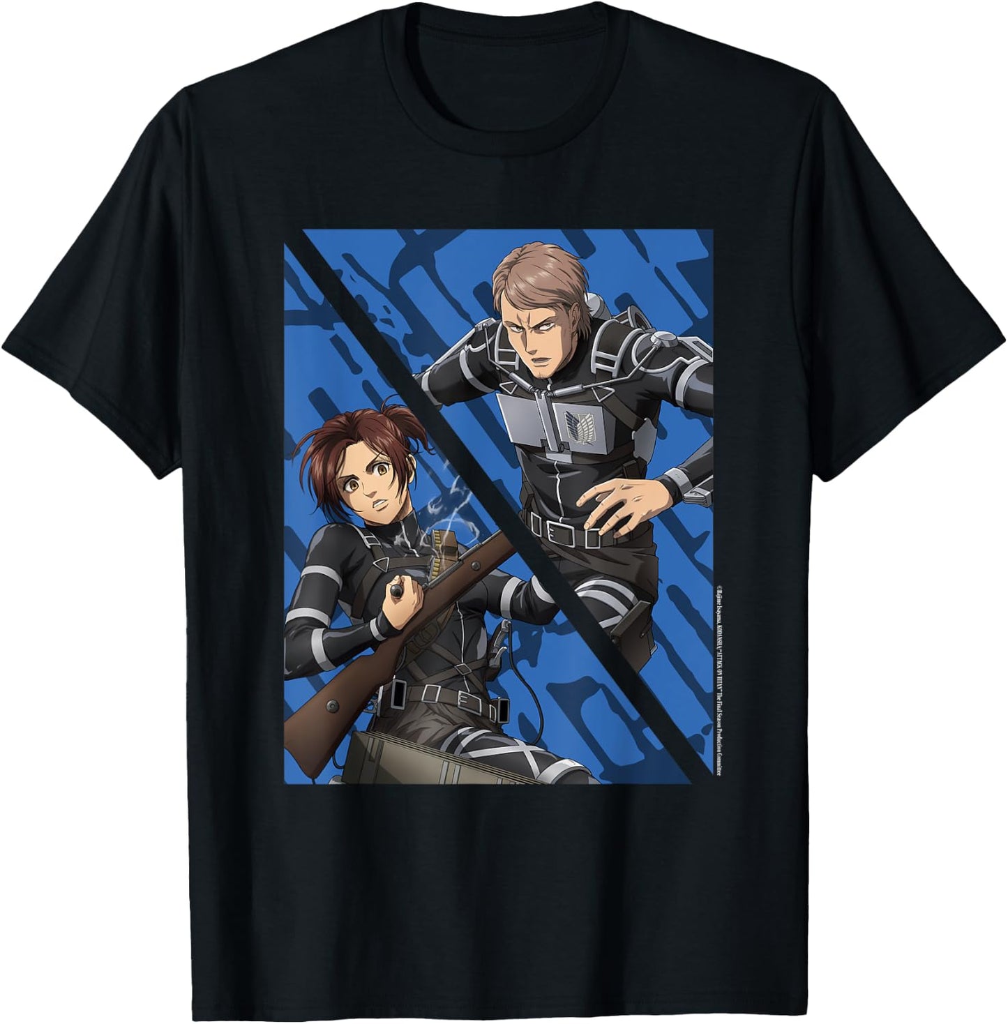 Attack on Titan Final Season - "Sasha Braus & Jean Kirstein" T-Shirt - T-Shirt | Black