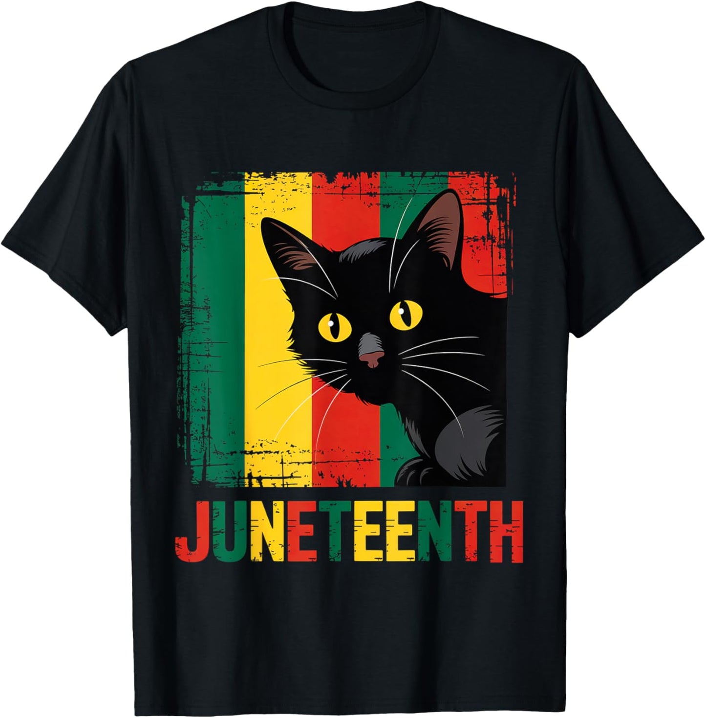 Juneteenth Cat Lovers Celebrating Black Freedom Day 1865 T-Shirt - T-Shirt | Black