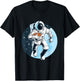 Astronaut Playing Football in Space Moon Touchdown T-Shirt - T-Shirt | Black