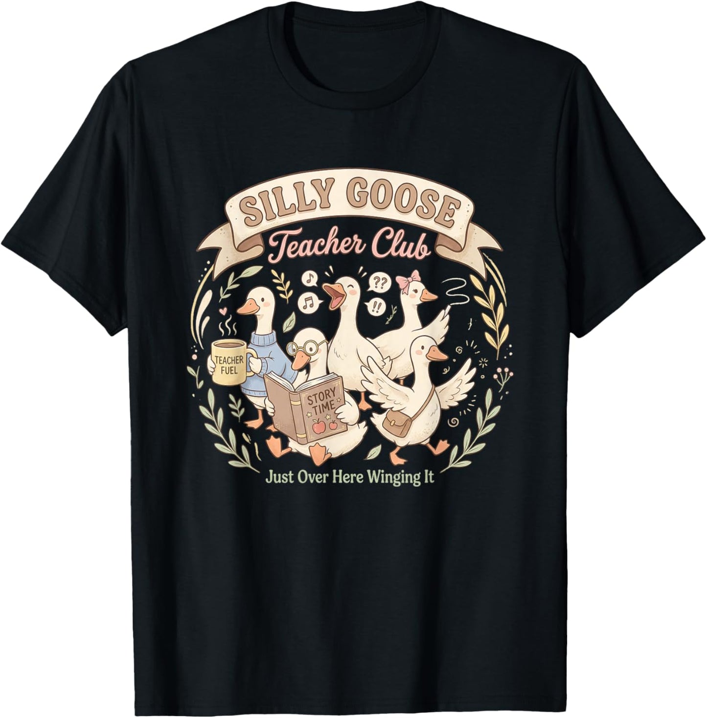 Funny Silly Goose Teacher Club Teacher Appreciation T-Shirt - T-Shirt | Black
