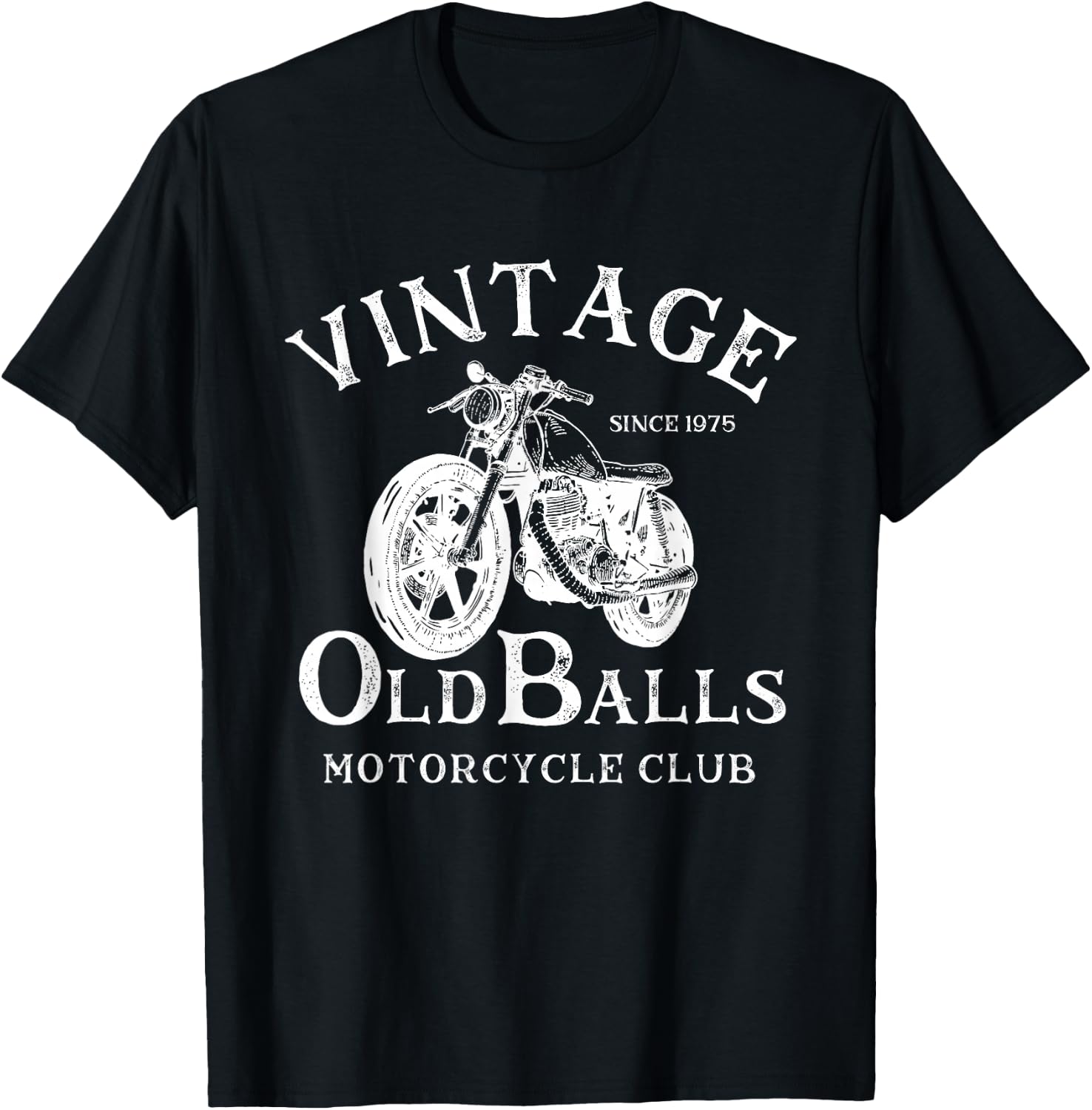 Since 1975 Vintage Motorcycle Old Balls Club 45th Birthday T-Shirt - T-Shirt | Black