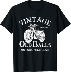 Since 1975 Vintage Motorcycle Old Balls Club 45th Birthday T-Shirt - T-Shirt | Black