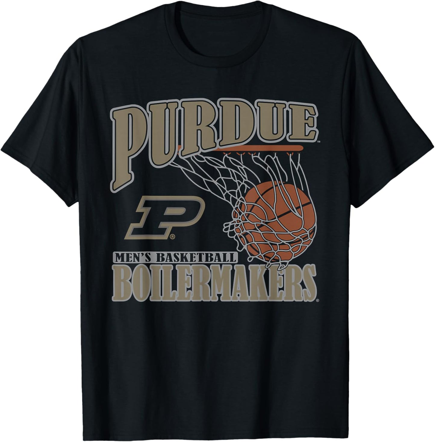 Elite Authentics Purdue Boilermakers Basketball Vintage Lift Black T-Shirt - T-Shirt | Black