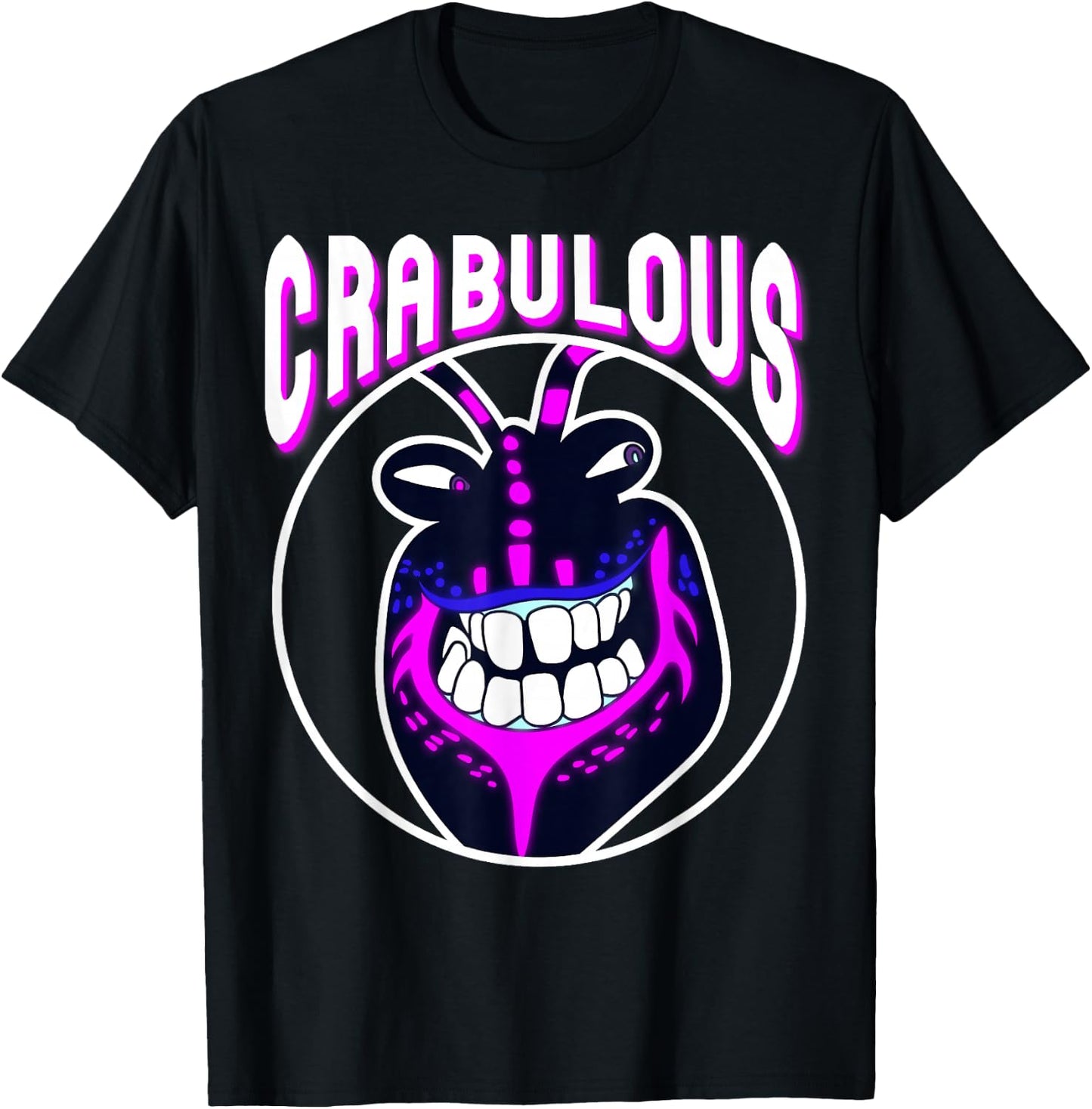 Disney Moana Tamatoa Crabulous Neon Face Circle Portrait Small T-Shirt - T-Shirt | Black