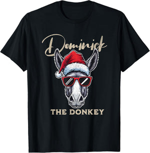 Dominick the Donkey Christmas Funny T-Shirt - T-Shirt | Black