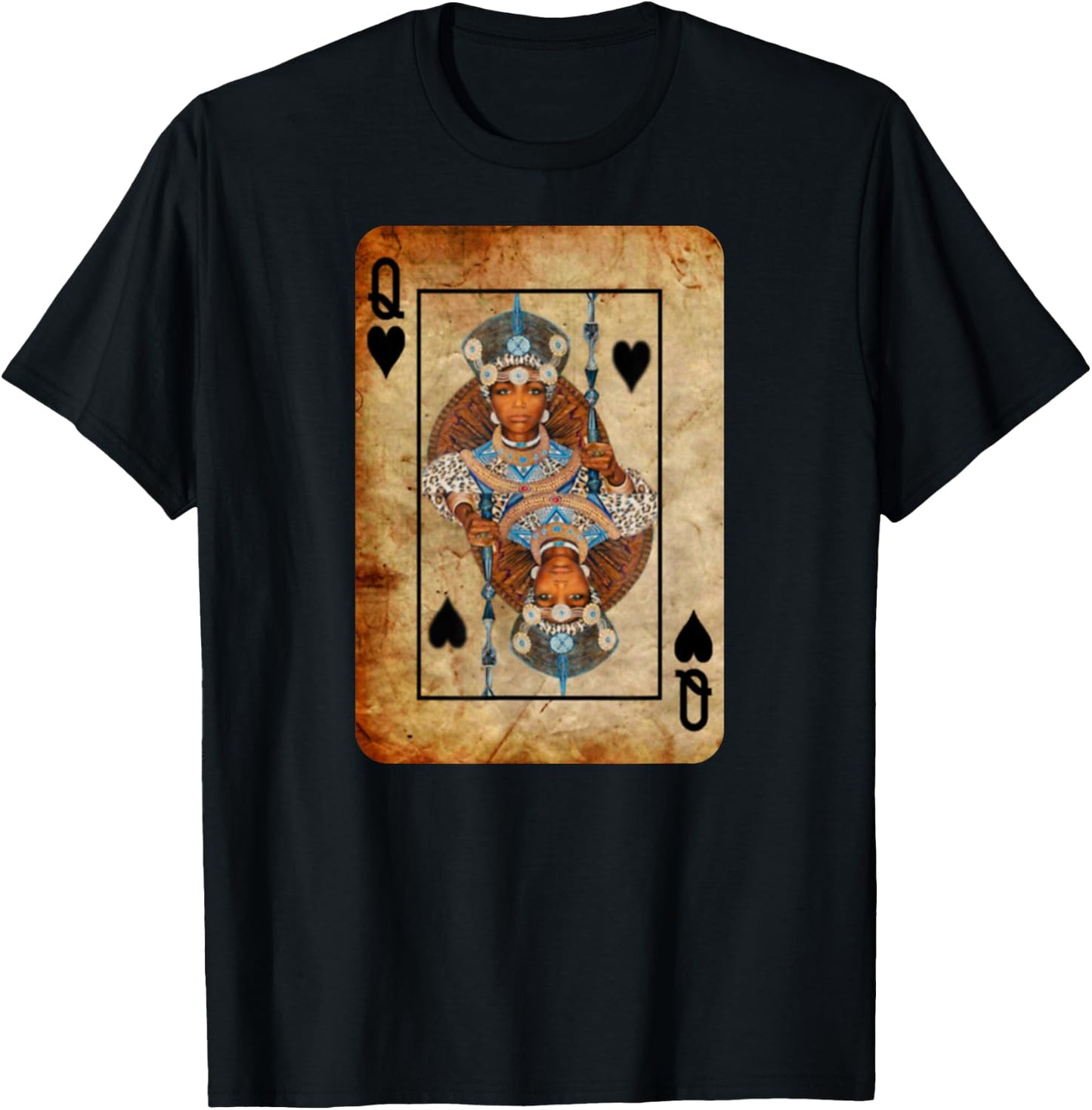 Black Queen Spade Playing Card - - Men Women Youth T-Shirt - T-Shirt | Black