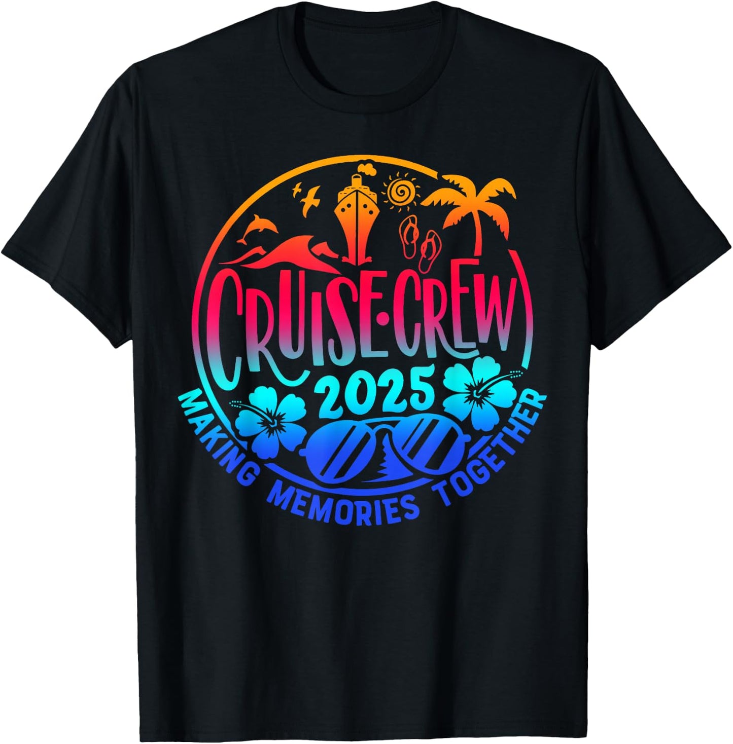 Cruise Crew 2025 Family Friends Vacation Matching Group Trip T-Shirt - T-Shirt | Black