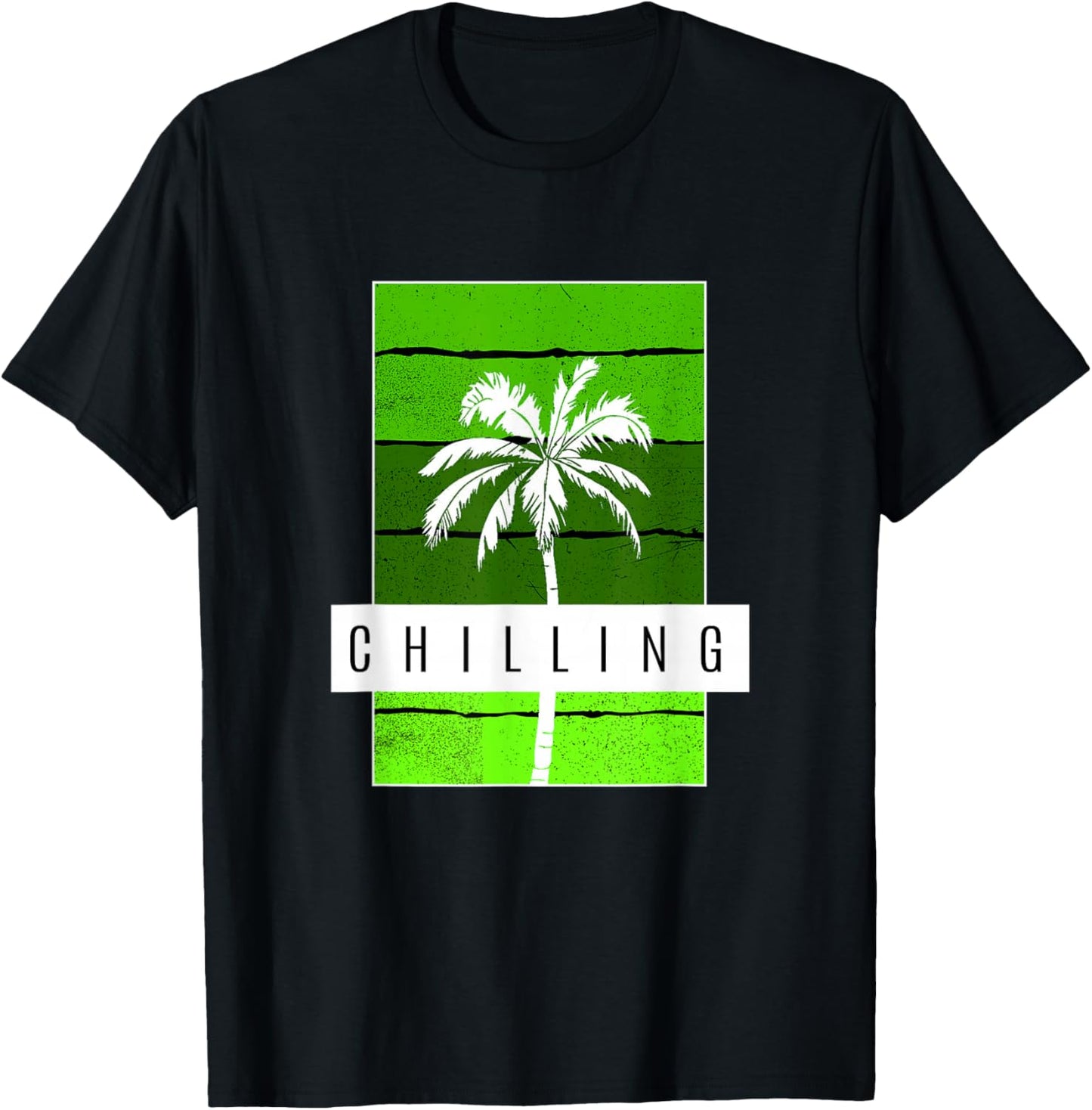 Green Chilling Green Graphic T-Shirt - T-Shirt | Black