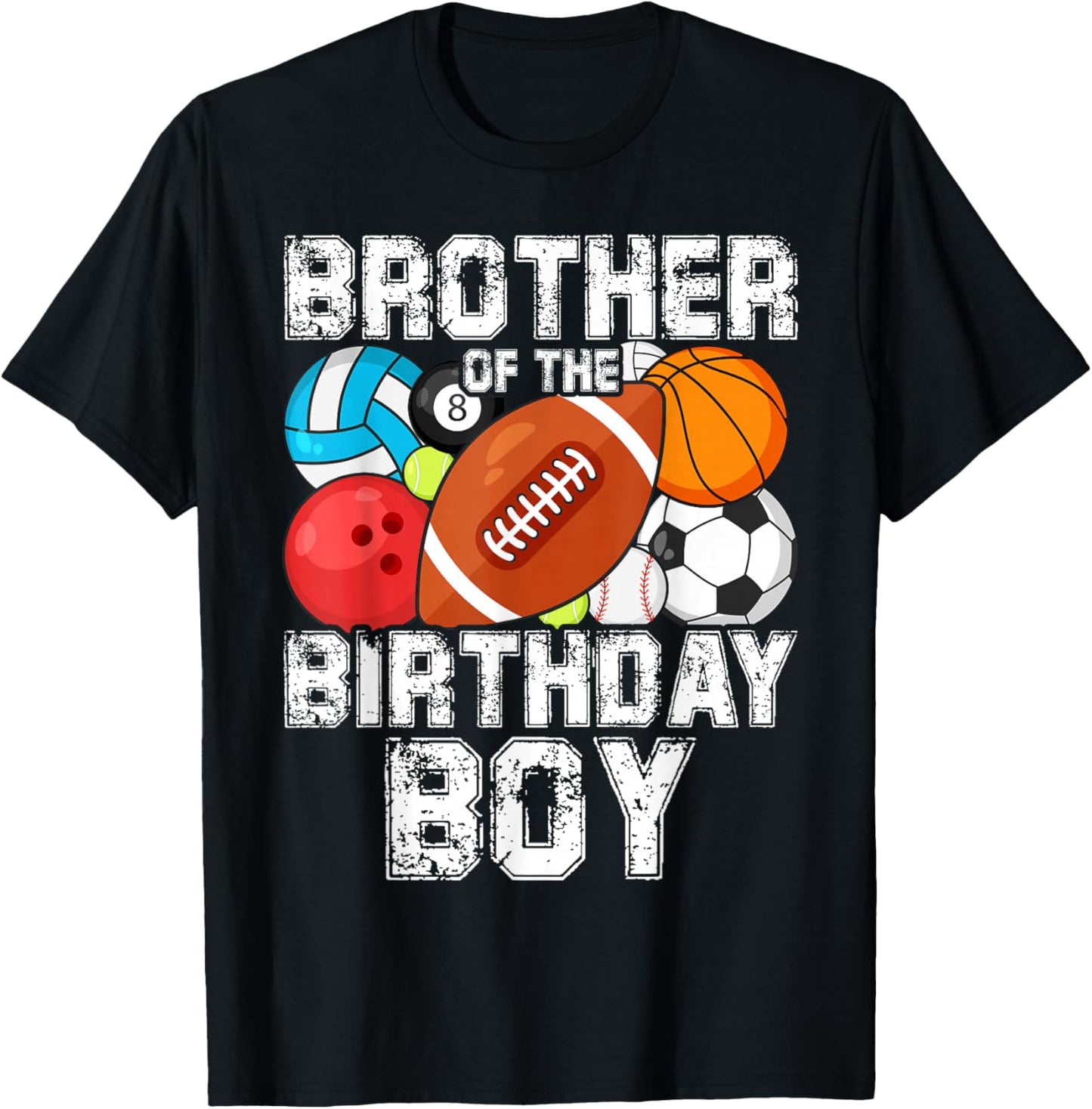 Brother Of The Birthday Boy Sports Matching Family T-Shirt - T-Shirt | Black