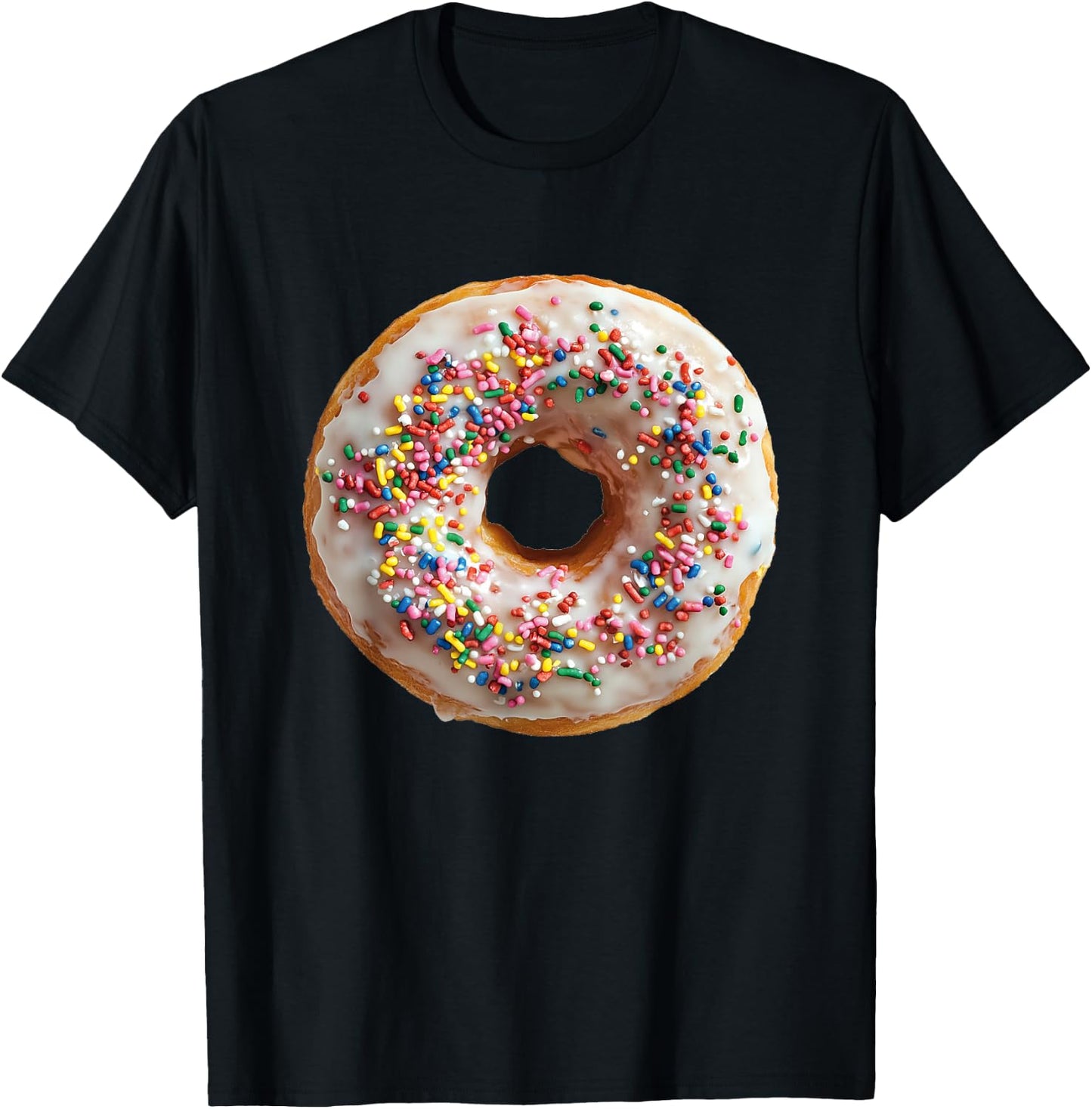 Candy Designs. -Adult, -Kid Donuts Colorful Sprinkles Doughnut Funny Graphic T-Shirt - T-Shirt | Black