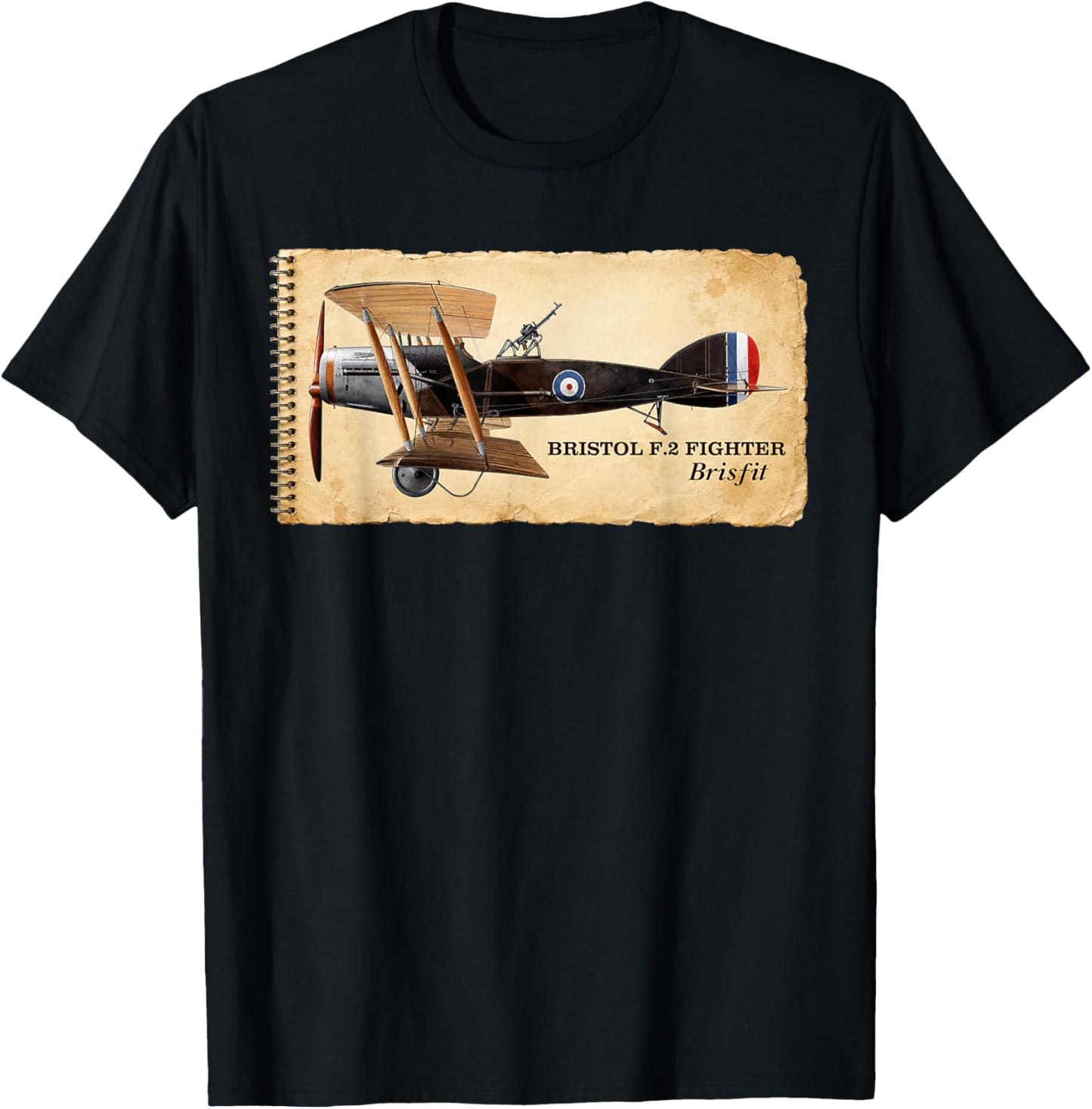 Bristol F.2 Fighter Brisfit WWI British Biplane Aircraft T-Shirt - T-Shirt | Black