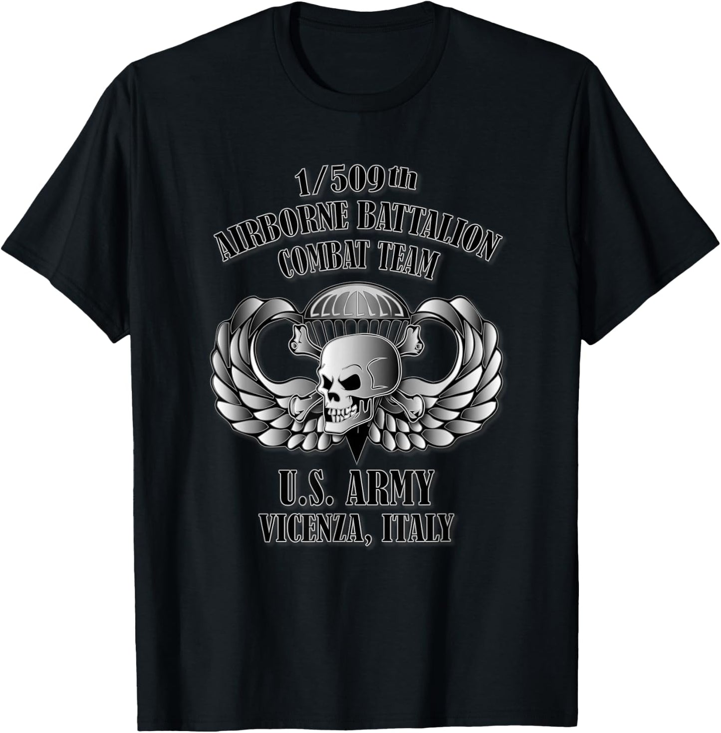 1/509th Airborne Battalion Combat Team (Front Design) T-Shirt - T-Shirt | Black