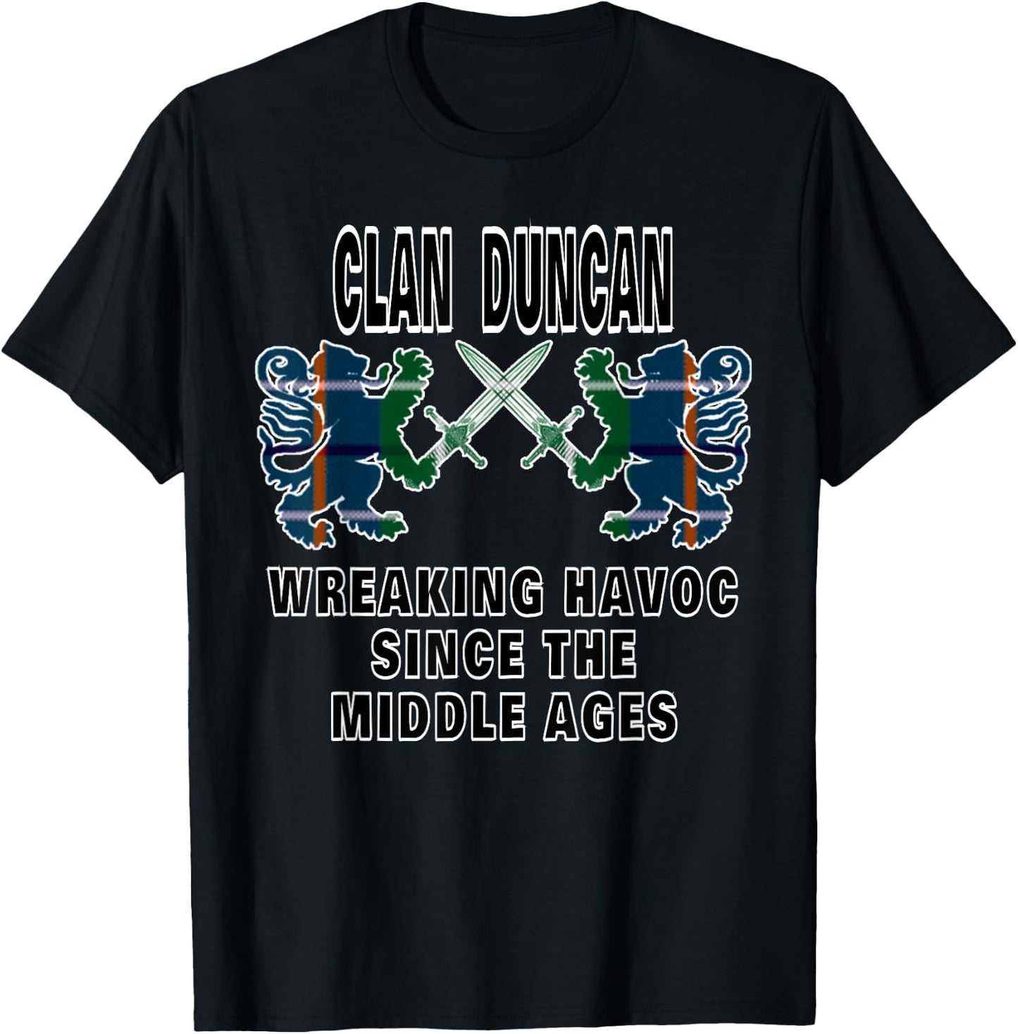 Duncan Scottish Tartan Scotland Family Clan Name T-Shirt - T-Shirt | Black