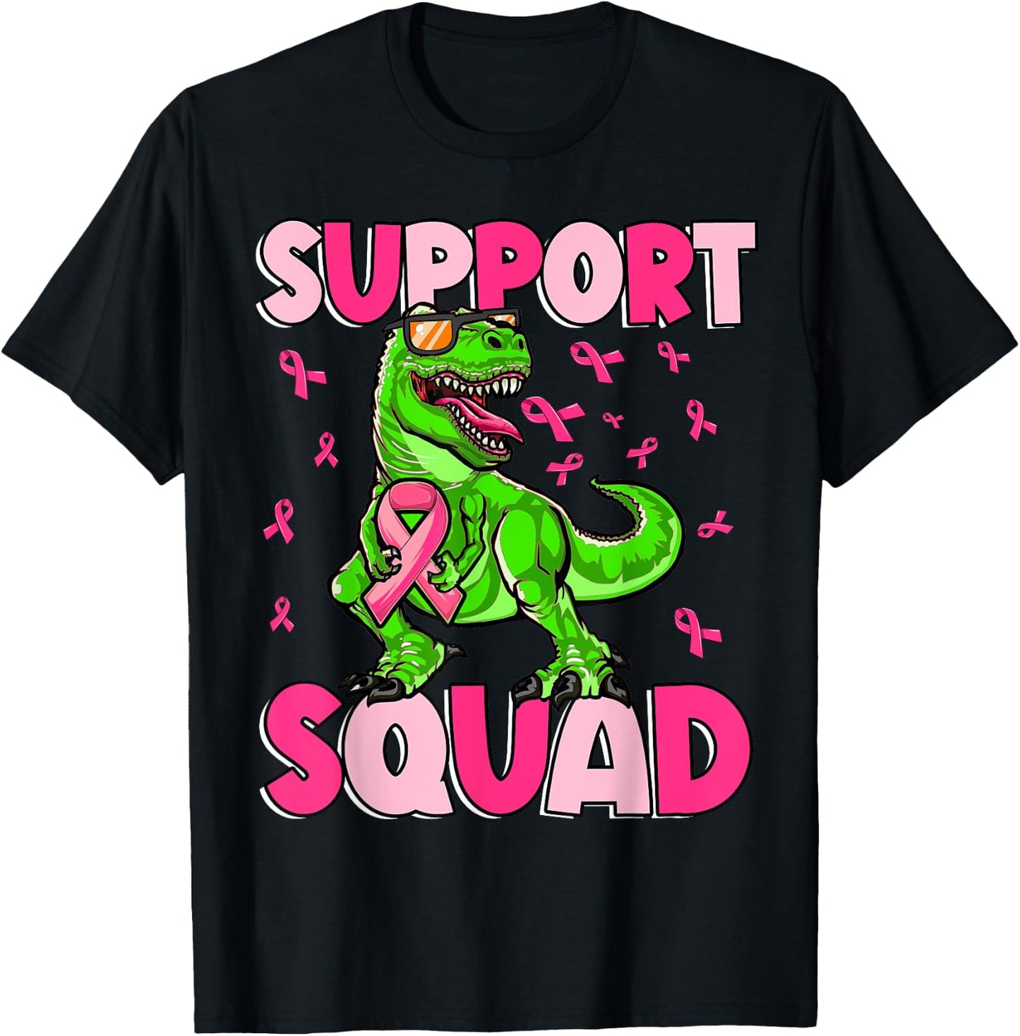 Breast Cancer Youths Toddlers, T-Rex Breast Cancer Boys Kids T-Shirt - T-Shirt | Black