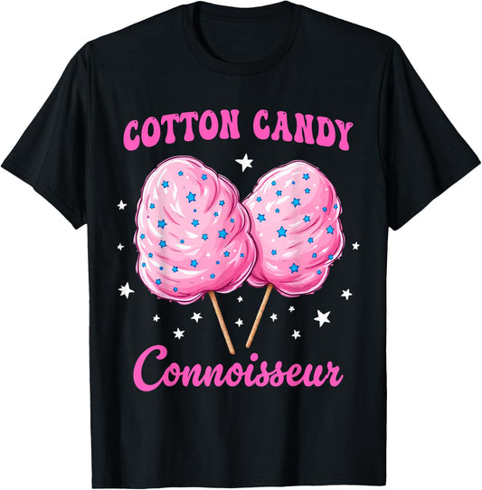Cotton Candy Connoisseur Fun Food Lover Festival T-Shirt - T-Shirt | Black