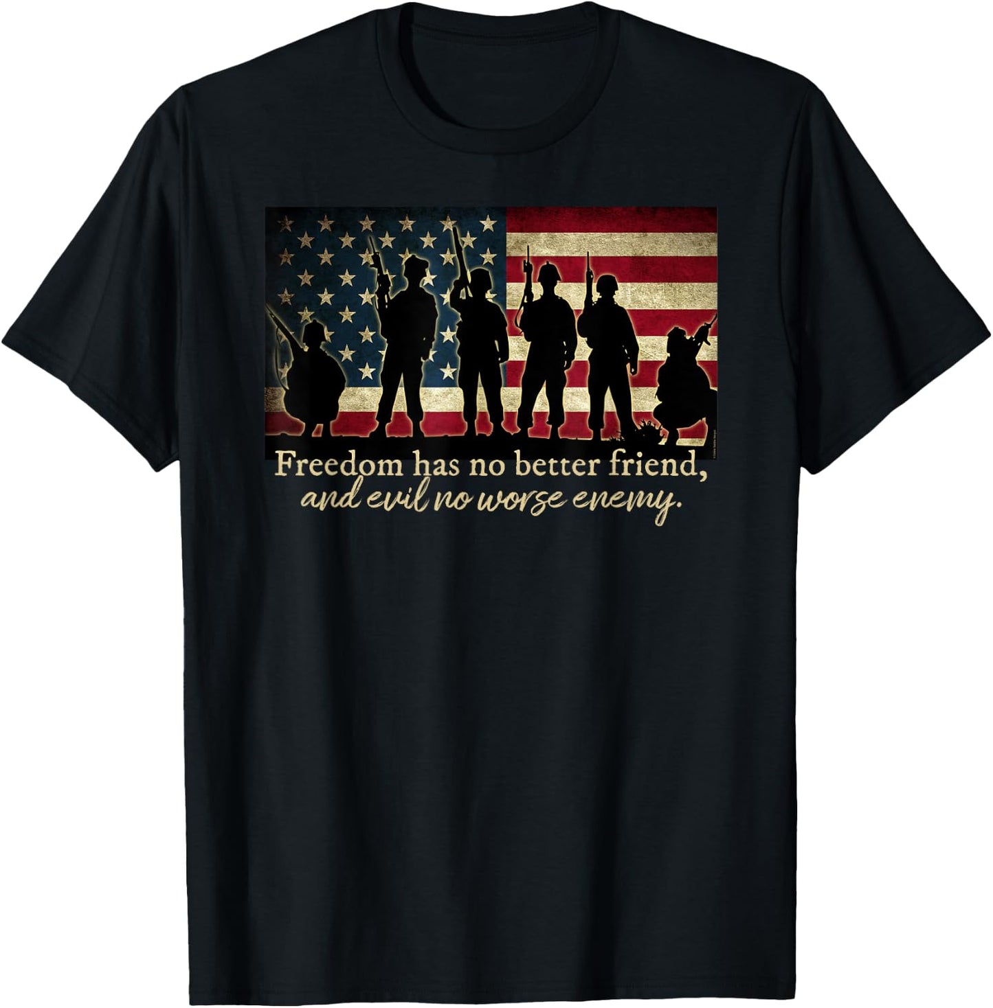 Patriotic Soldier Special Forces and Veterans American Flag Women Girls Kids Men T-Shirt - T-Shirt | Black