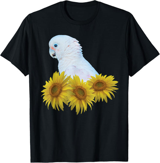 Goffins Cockatoo Parrot Sunflower T-Shirt - T-Shirt | Black