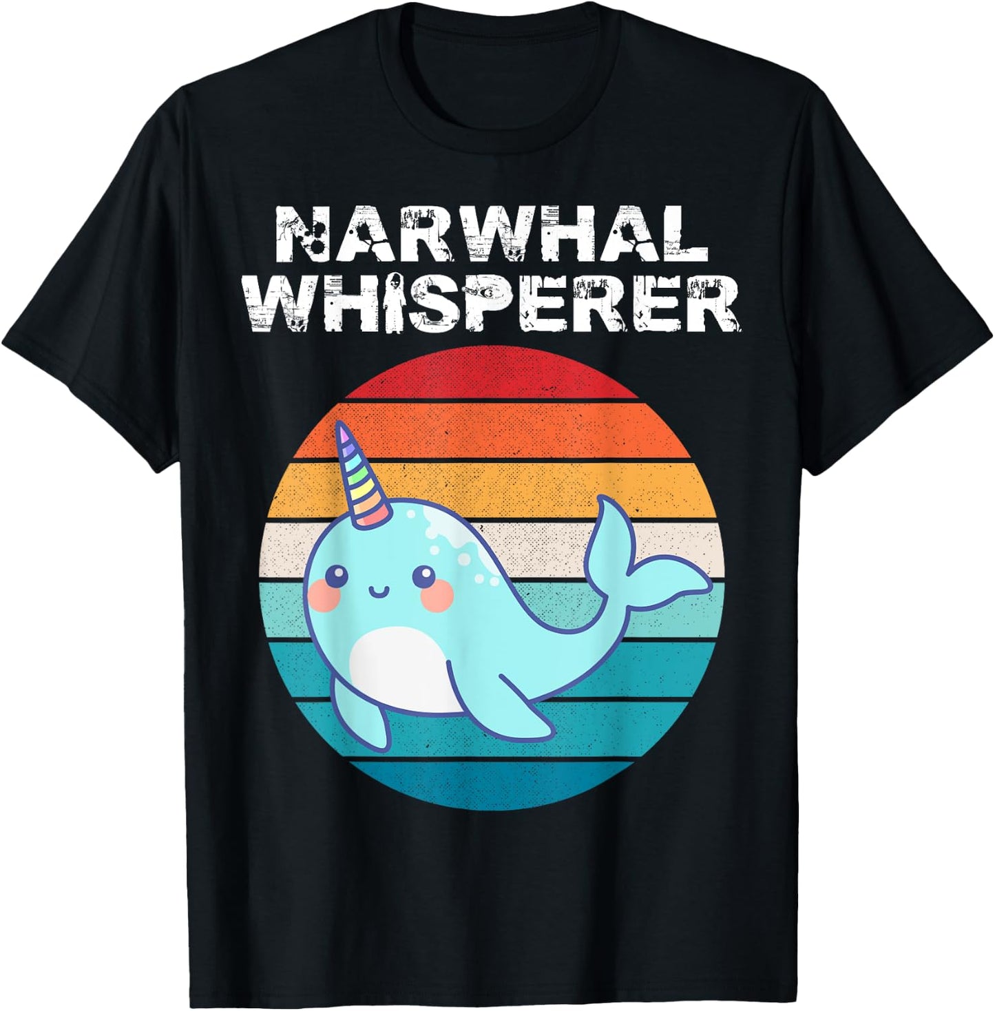 Narwhal Whisperer Sea Unicorn Lover Men Women Kid Girl T-Shirt - T-Shirt | Black