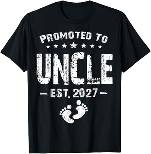 Promoted to Uncle Est 2027 New Shirt for Dad T-Shirt - T-Shirt | Black