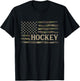 Camo Hockey Camourflage USA Flag Player Coach T-Shirt - T-Shirt | Black
