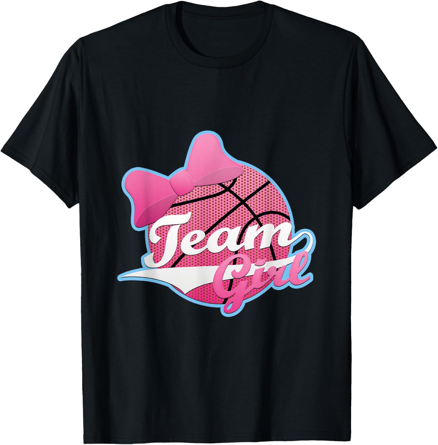Gender Reveal Party | Team Pink, Girl, Basketball T shirt T-Shirt - T-Shirt | Black