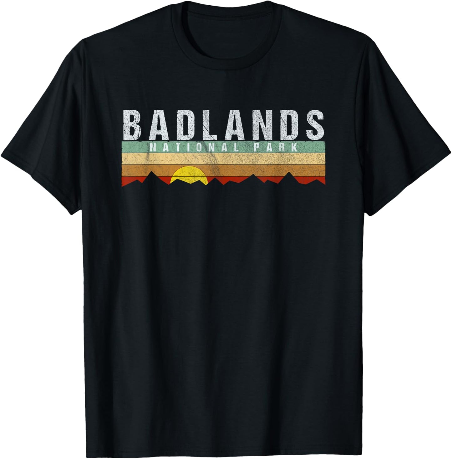 Vintage Badlands National Park Retro T-Shirt - T-Shirt | Black