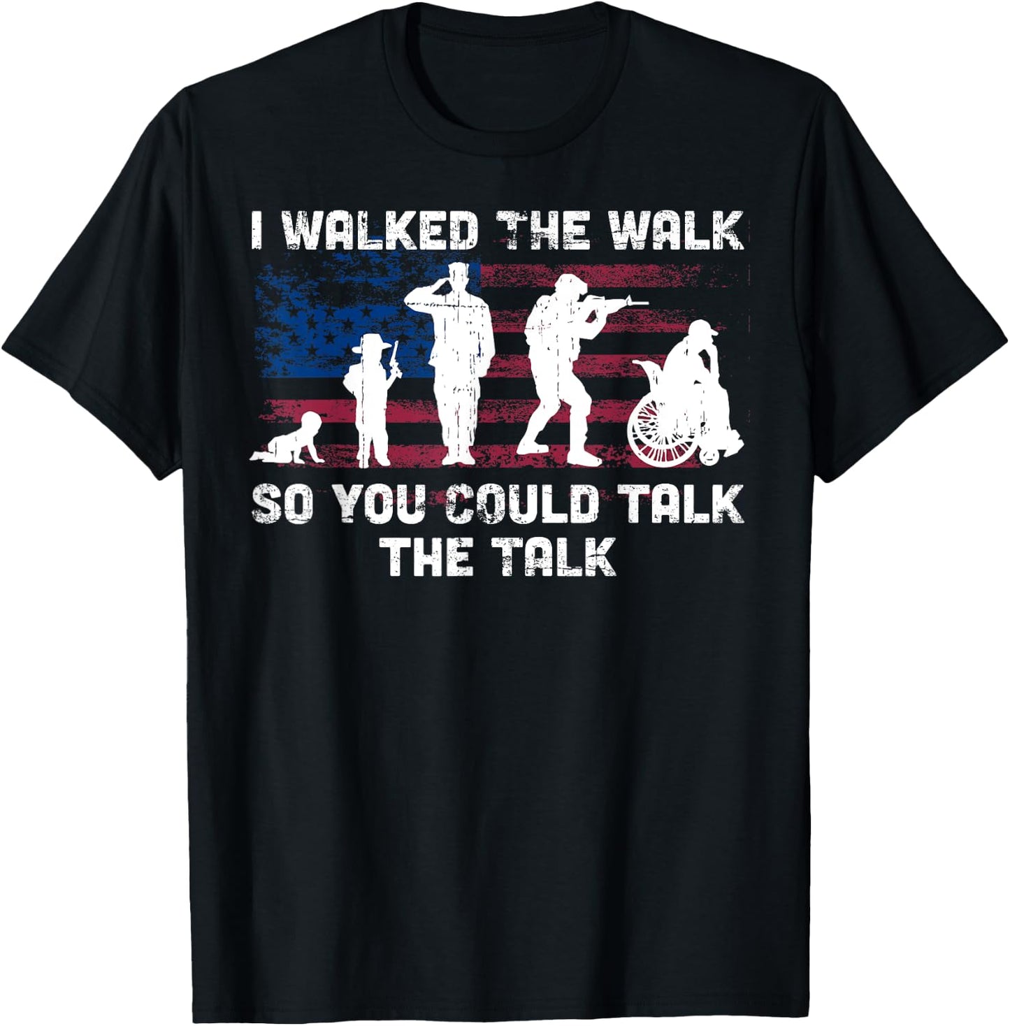 Veteran gifts, I Walked The Walk, disabled veteran T-Shirt - T-Shirt | Black