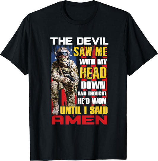 Veteran Shirt Until I Said Amen Men Women Soldiers Gift T-Shirt - T-Shirt | Black