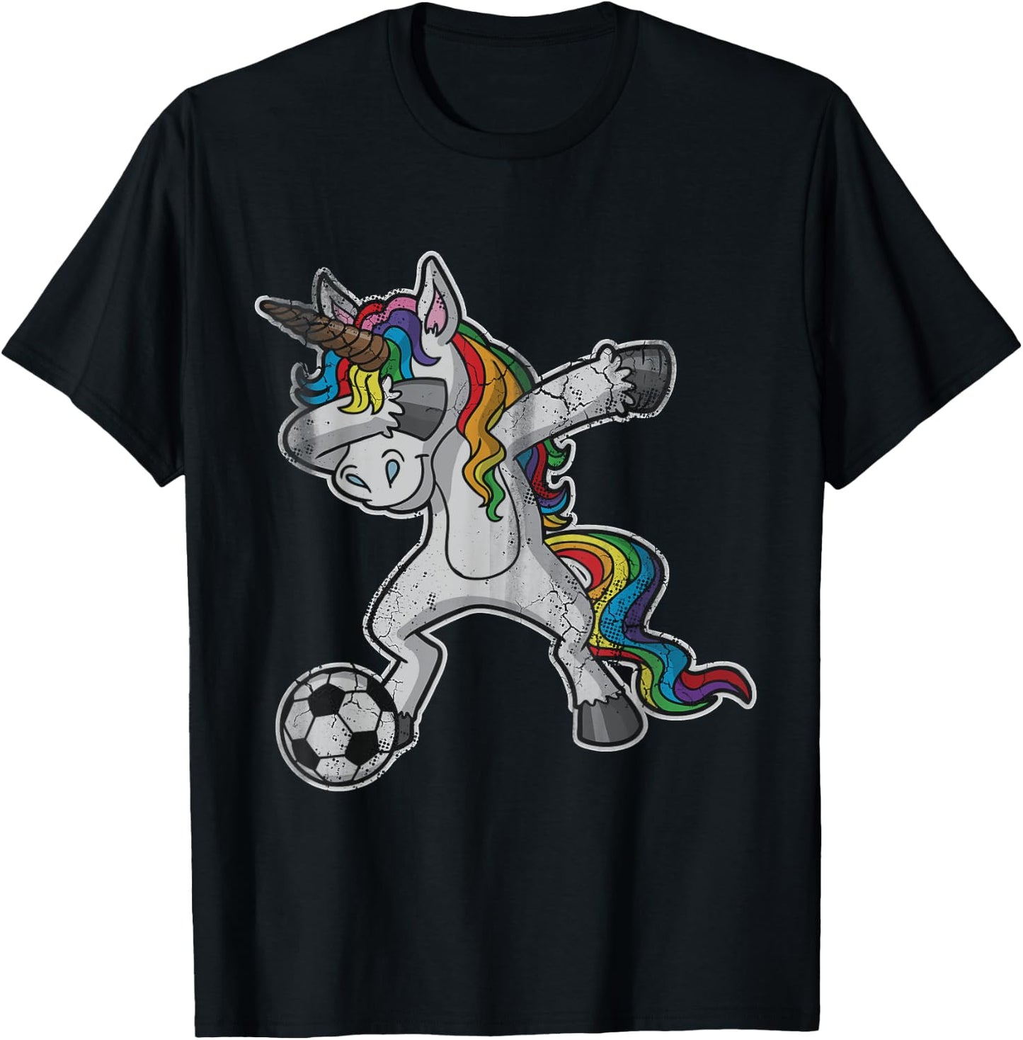 Unicorn Girls Soccer Player Dabbing Mom Kids Women T-Shirt - T-Shirt | Black