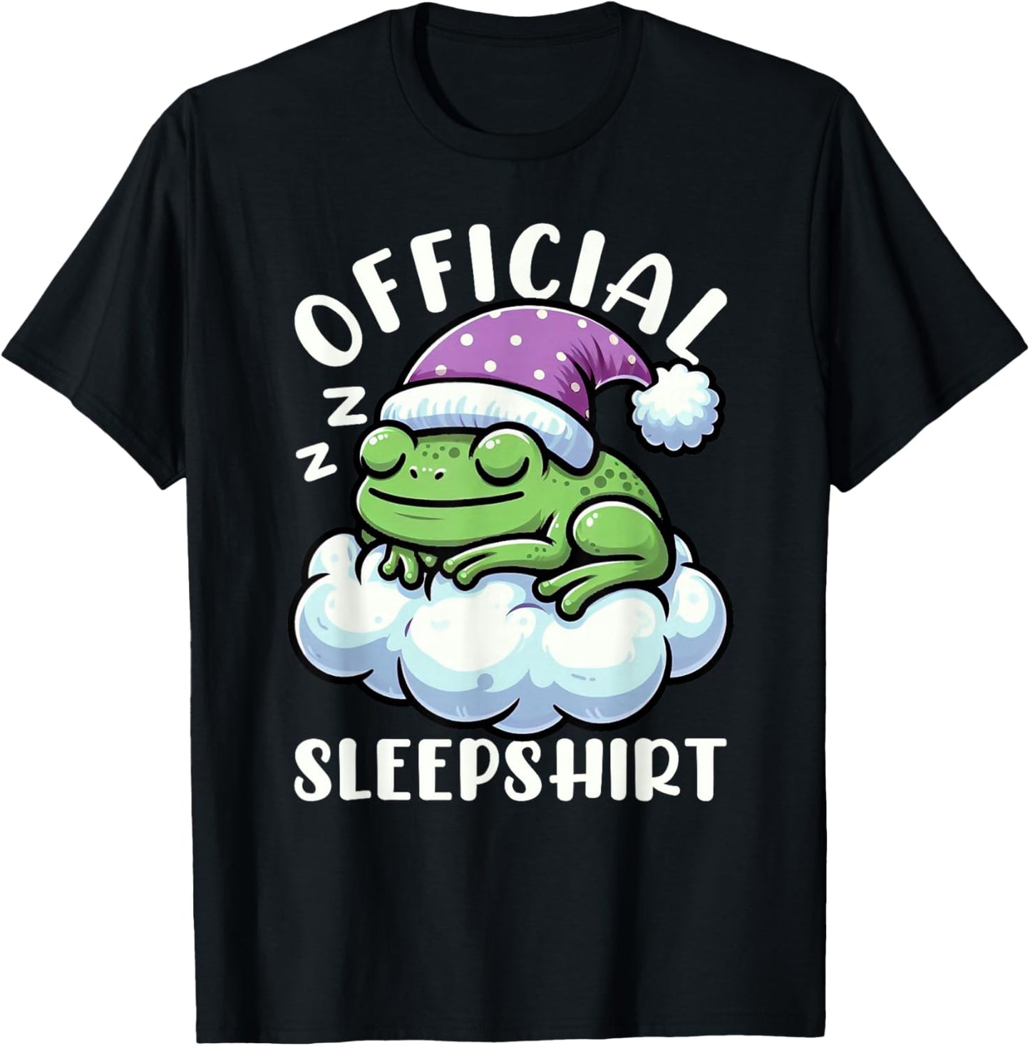Official Sleepshirt Frog Sleeping Animals Sarcastic T-Shirt - T-Shirt | Black