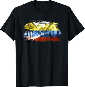 Colombian Flag with Colombian Art Gift Paisa Medellin T-Shirt - T-Shirt | Black
