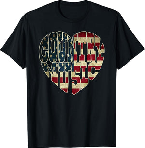 I Love America Country Music Patriotic Shirt USA Flag Kids Men T-Shirt - T-Shirt | Black