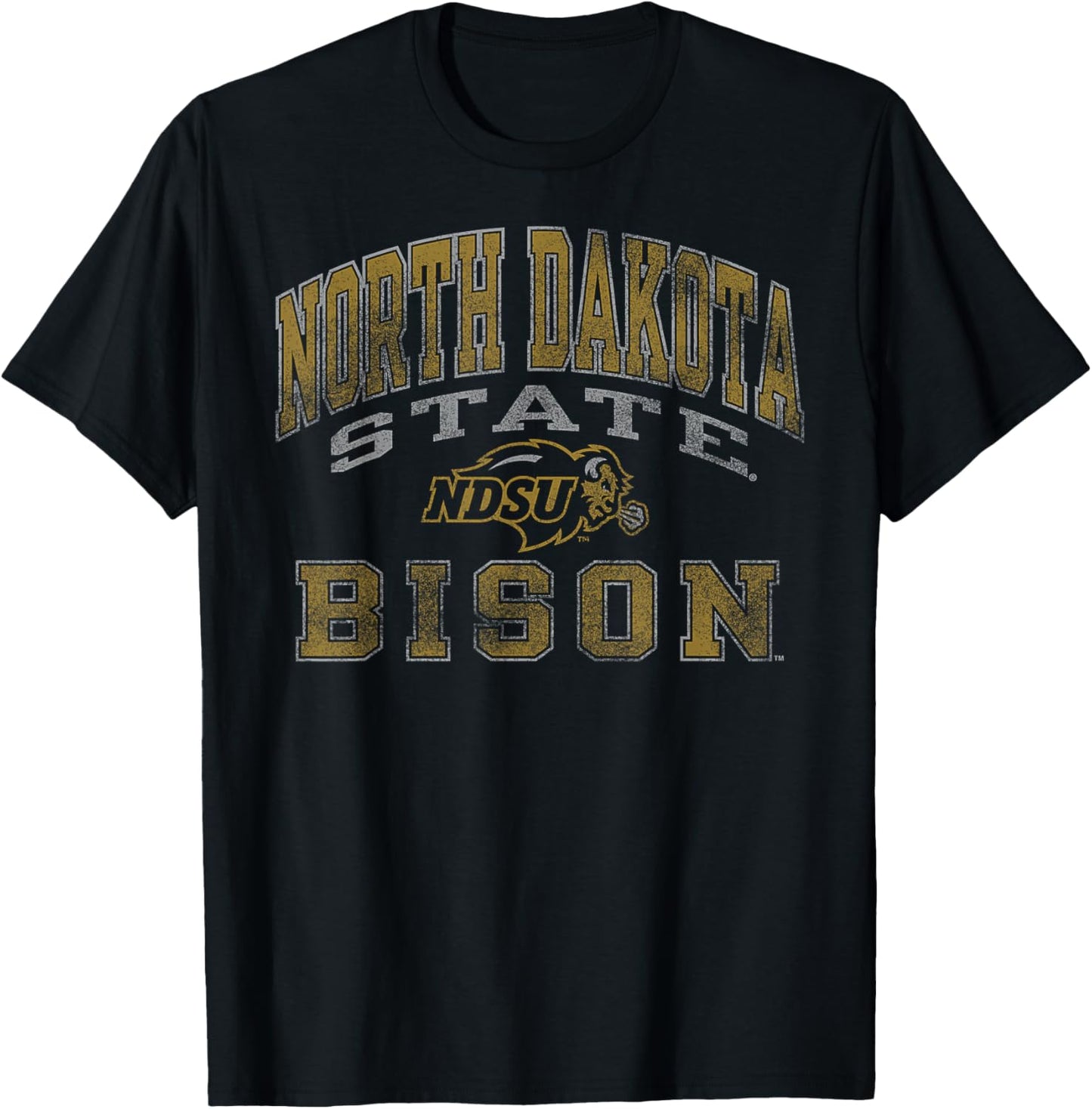 North Dakota State Bison Vintage Worn Green T-Shirt - T-Shirt | Black
