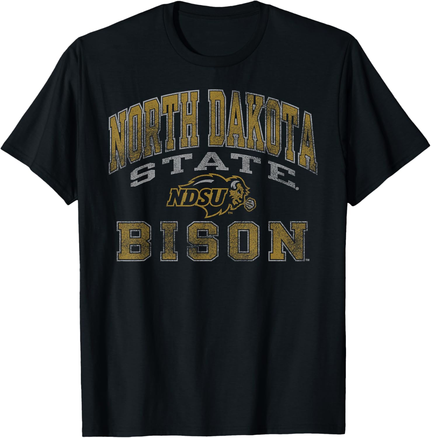 North Dakota State Bison Vintage Worn Green T-Shirt - T-Shirt | Black
