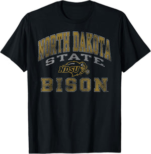 North Dakota State Bison Vintage Worn Green T-Shirt - T-Shirt | Black
