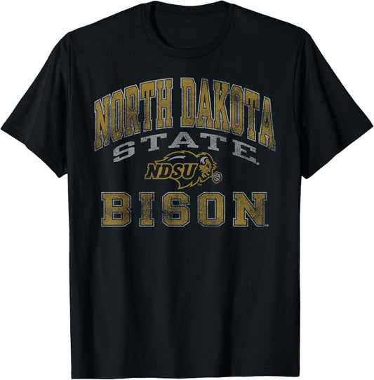 North Dakota State Bison Vintage Worn Green T-Shirt - T-Shirt | Black